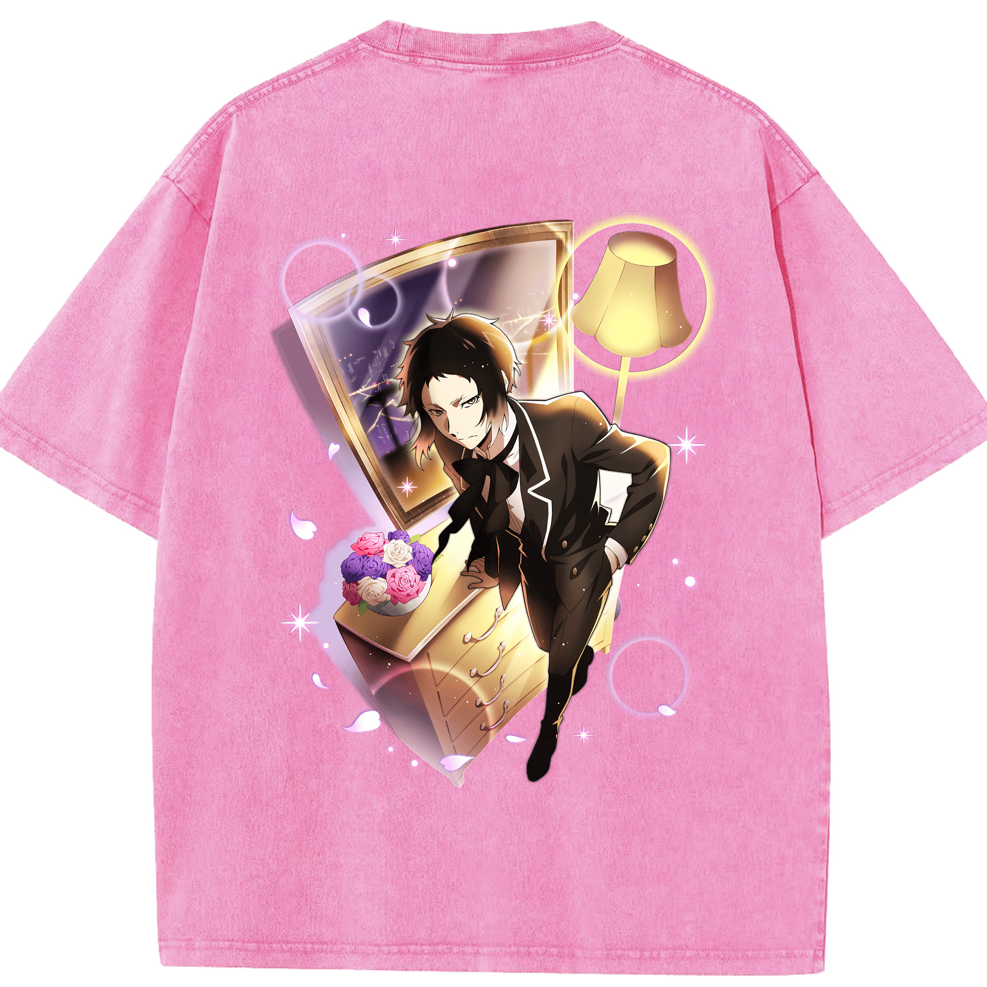 （画像用） 文豪ストレイドッグス Bungo Stray Dogs 綿100% ヴィンテージ風 半袖Tシャツ（背面プリント）